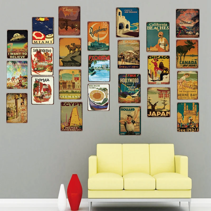 

Florida Vintage Travel Tin Sign Metal Plate For Wall Pub Cafe Home Art Craft Decor Metal Poster Cuadros DU2423B