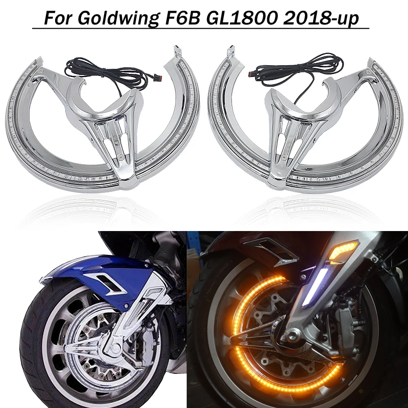 

For Honda GOLDWING GL1800 GL 1800 F6B 2018-up NEW Motorcycle Accessories left or right Brake Disc Rotors Covers With LED Light