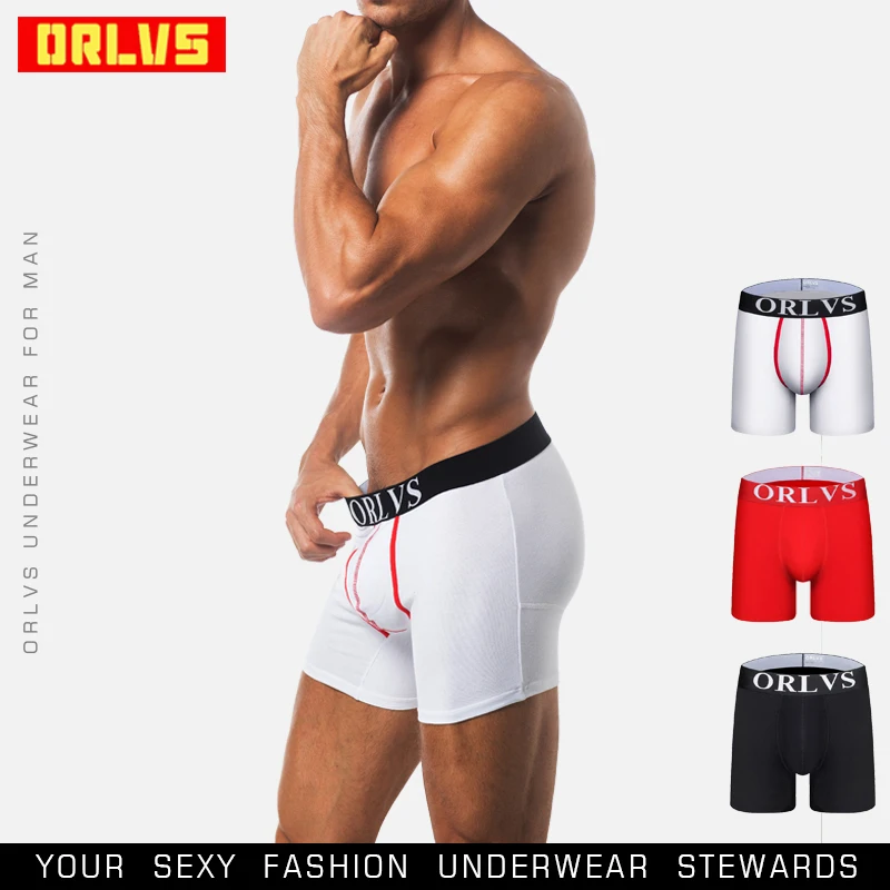 ORLVS брендовые сексуальные мужские нижнее белье боксеры удобные трусики дышащие