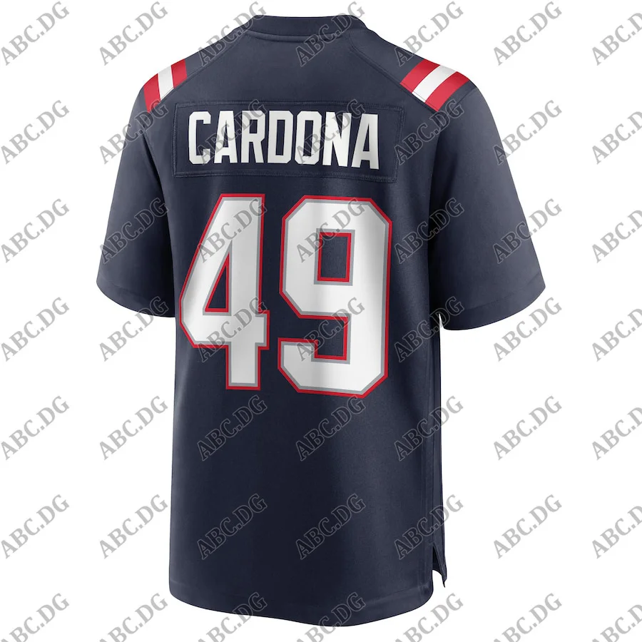 

Customized Stitch American Football Jersey Men Women Kid Youth New England Joe Cardona Navy Game Jersey