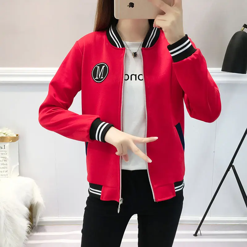 

Short Autumn Winter Women's Jacke Casual Women's Coat Sports Style Baseball Uniform Female Windbreaker Tops Clothing SS3511