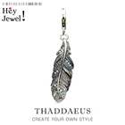 Женский и мужской кулон из стерлингового серебра 925 пробы с синими перьями