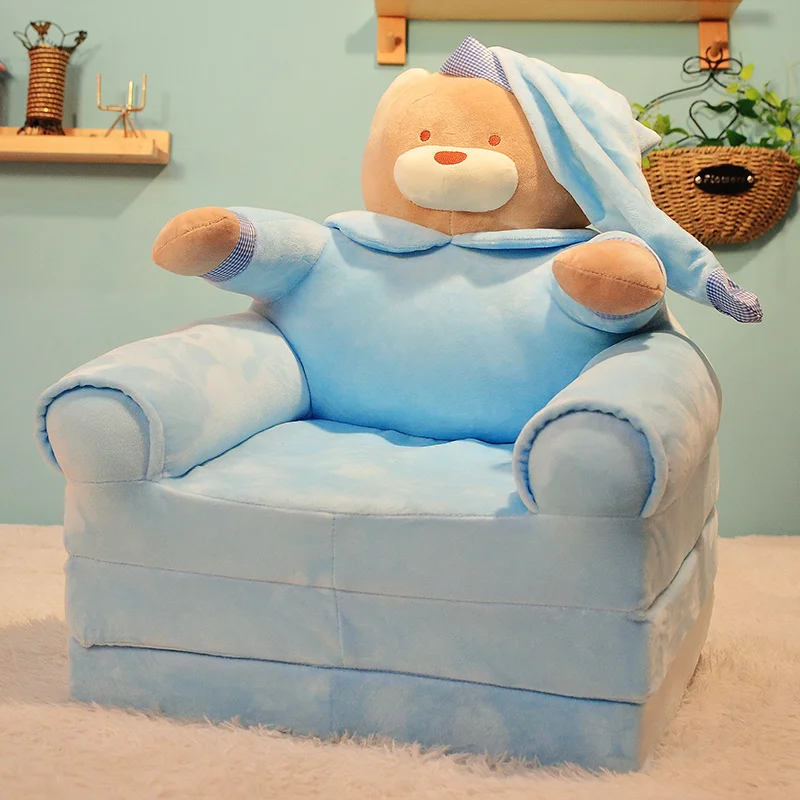 

Cartoon children animal crossing plush toy padded folding sofa home decoration furnishing fabric comfortable soft lazy sofa gift