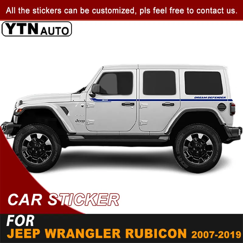 Боковая дверь кузова автомобиля Наклейка для Jeep Wrangler JL Rubicon 2007-2019 1941 слова юбка