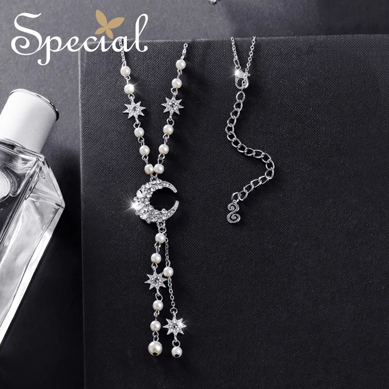 Special Fashion Moon &amp Star Maxi Necklace Vintage Tassel Necklaces Pendants Pearls Trendy Jewelry Gifts for Women S2752N | Украшения и