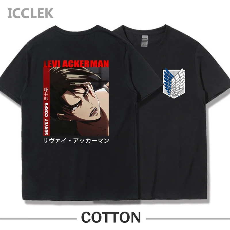 

Animw Attack on Titan T-Shirt Levi Ackerman Eren Yeager Mikasa Ackerman Shirt Women Men Clothes Manga Tops Tees Harajuku Graphic