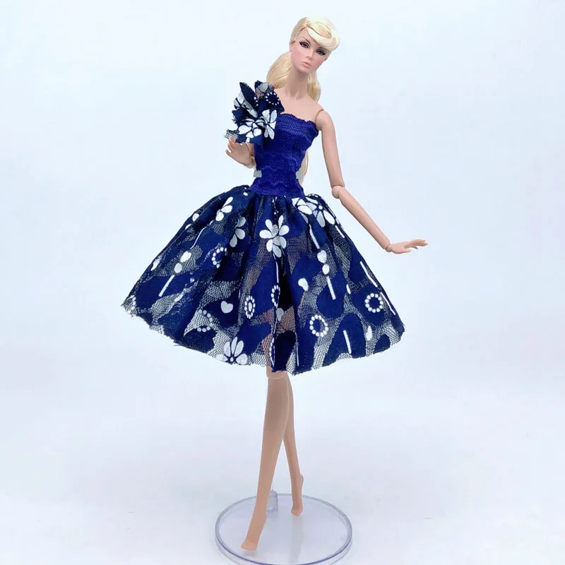 

1/6 BJD Dolls Accessories Blue Floral Ballet Dresses For Barbie Clothes Princess Tutu Dress Vestidoes Dancing Outfits Kids Toy