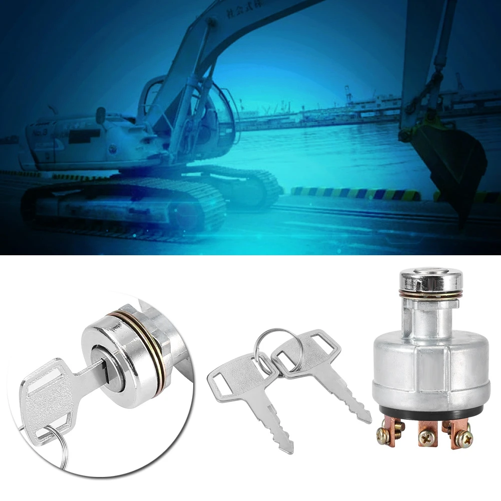 Стартовый переключатель зажигания из серебристого пластика и металла с 6