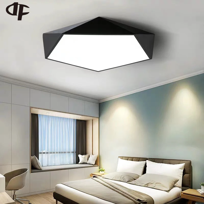 $24.48 Macaron color Nordic geometric polygon wrought iron led ceiling lights personality creative living room bedroom dining room lamp