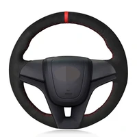 car steering wheel cover black genuine leather suede comfortable for chevrolet cruze 2009 2014 aveo 2011 2014 orlando 2010 2015