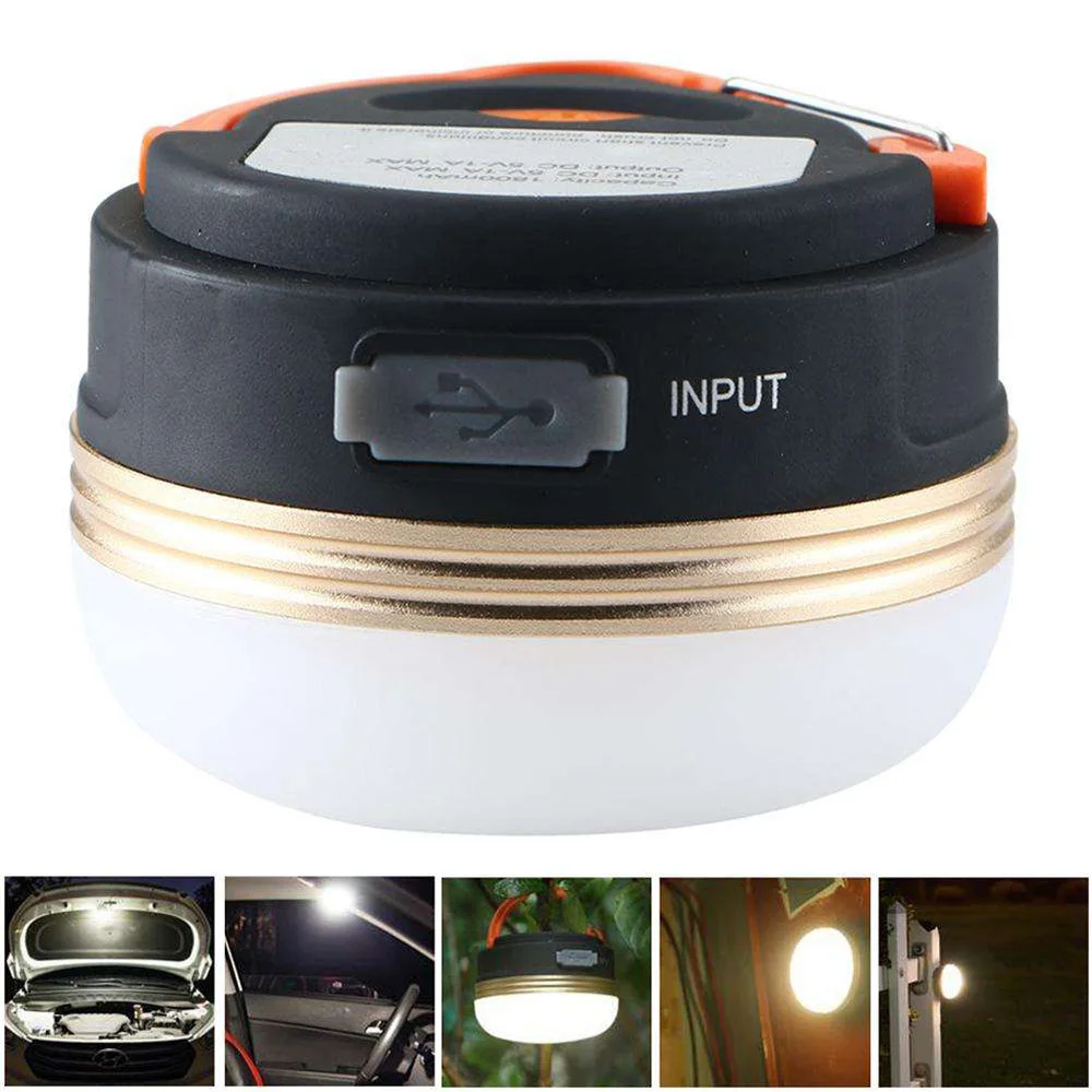 

3W Mini Portable Camping Light LED USB Rechargeable Camping Lantern Outdoor Emergency Hiking Night Hanging Tent Lamp