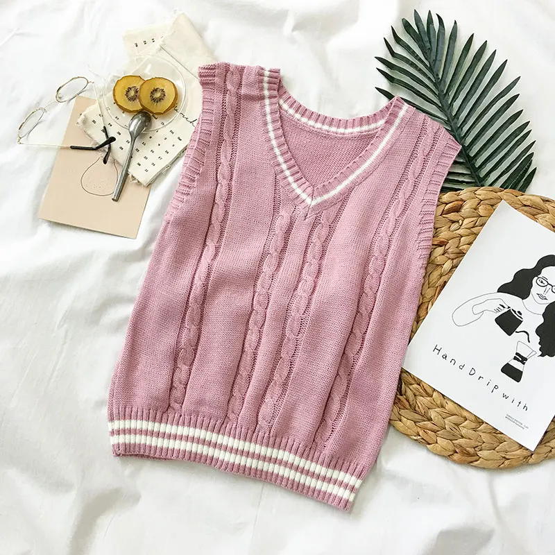 Женский полосатый жилет без рукавов контрастных цветов в Корейском стиле весна