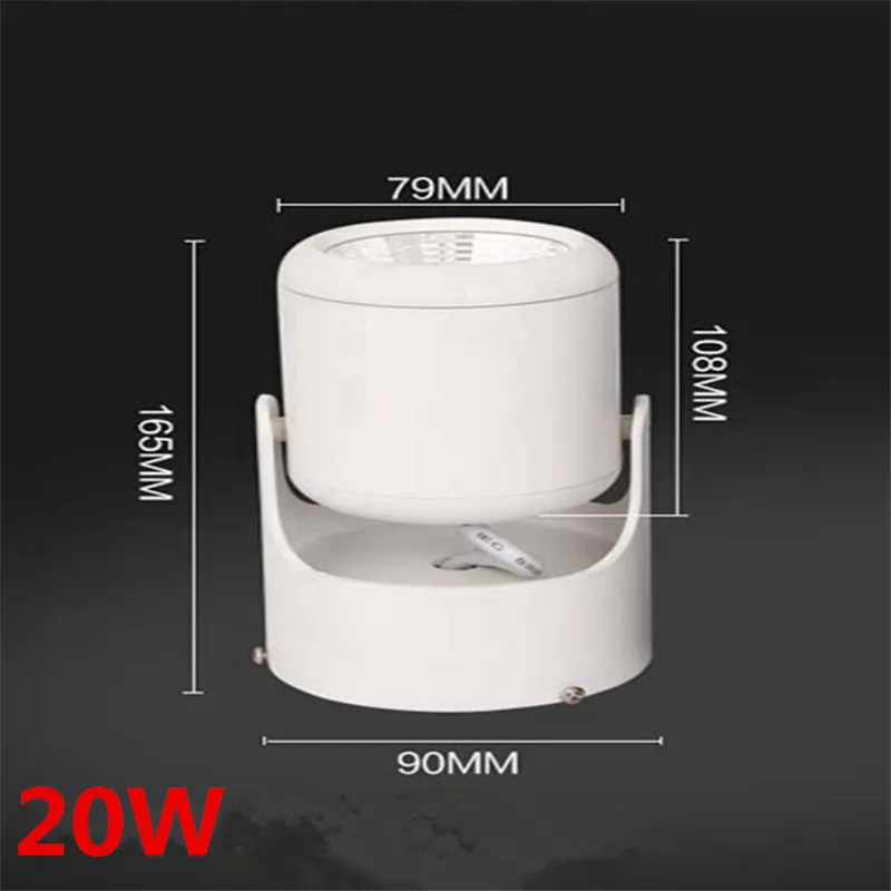 

Dimmable 10W 20W Super Bright Spot light 180 Degree Rotation Ceiling Lamp LED DownLight AC85-265V Led Downlights Surface Mounted