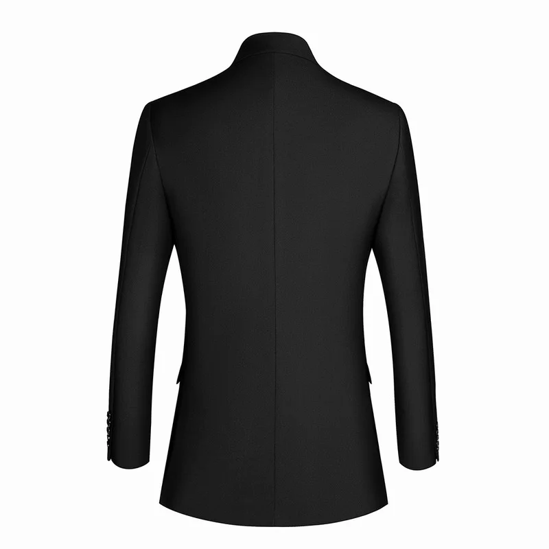 

2021 Men's Suit Professional Business Leisure Suit Fashion Double Row Dark Blue Black Grey Slim Fit