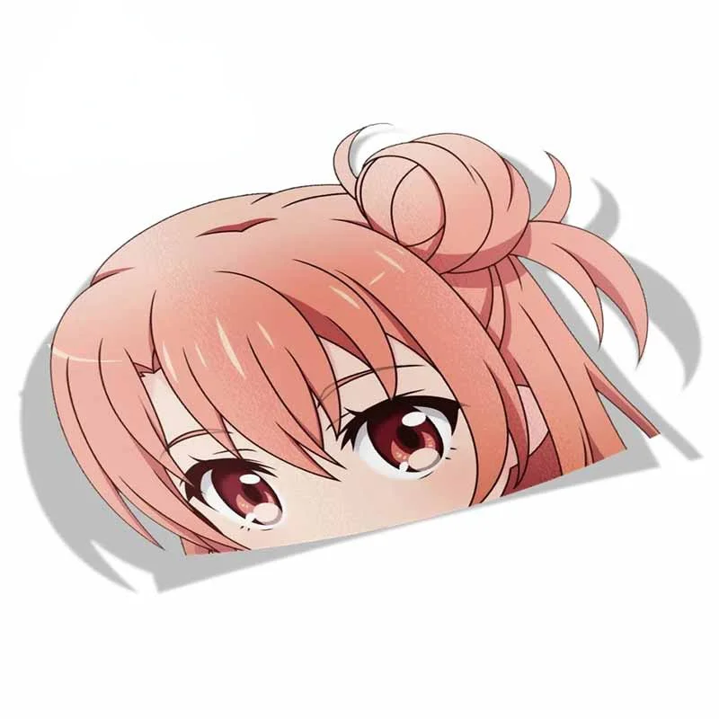 

Headlight Yui Yuigahama Oregairu Peeker Anime Big Head Vinyl Car Sticker JDM Rear Windshield Trunk Decal KK13*9cm