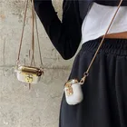 Брендовый прозрачный металлический ремешок через плечо, силиконовый чехол для гарнитуры Apple AirPods 1 2 Airpods Pro, аксессуары для Bluetooth наушников