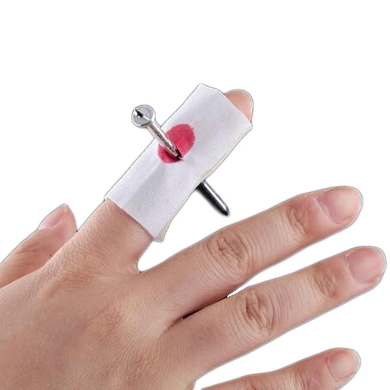 

NEW Prank Maker Trick Fun Novelty Funny Joke Toy Fake Nail Through Finger Trick Halloween Kids Children Gags Practical Jokes