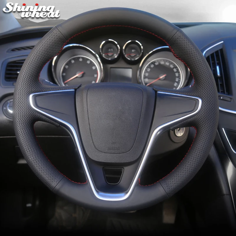 

Black Genuine Leather Car Steering Wheel Cover for Buick Regal Opel Insignia 2014 2015