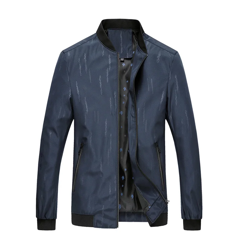 Осенняя Новая повседневная мужская куртка на молнии верхняя одежда с воротником