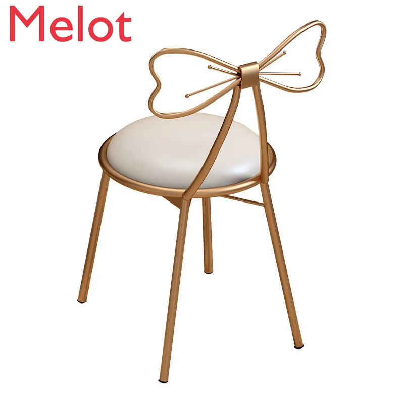 

Nordic Modern Minimalist Dresser Cosmetic Chair Stool Internet Celebrity Butterfly Chair Golden Home Stool Backrest Chair