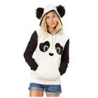 Толстовка с капюшоном для мужчин и женщин, свитшот с принтом панды, контрастные карманы, уличная одежда, пуловеры на осень