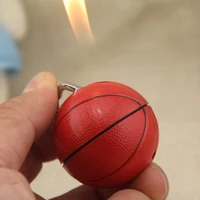 refillable inflatable lighter basketball lighter keychain pendant creative open fire lighter smoking accessories for weed