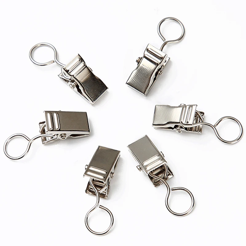 

50 PCS Stainless Steel Curtain Clips With Hook For Curtain Photos Home Decoration Outdoor Party Wire Holder Storage Organization
