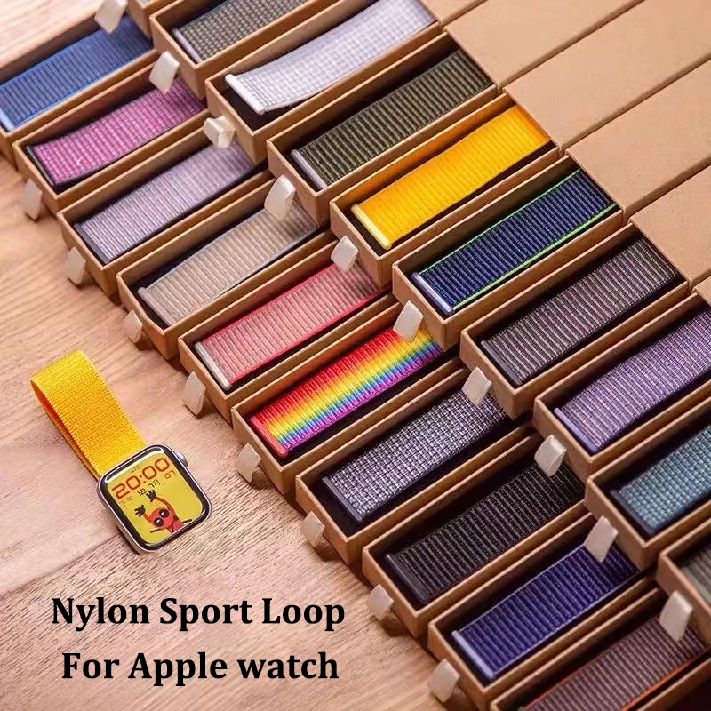 

Strap For apple watch band 40mm 44mm iwatch band 42mm 38mm Sport Nylon Loop Bracelet Watchband Correa Apple watch 2 3 4 5 6 SE