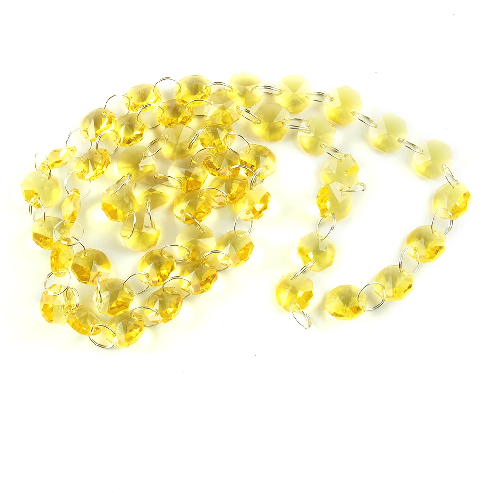 

1/5/10 Meters Topaz Crystal Glass Strands For Wedding Curtain Garlands Chains Home Decoration