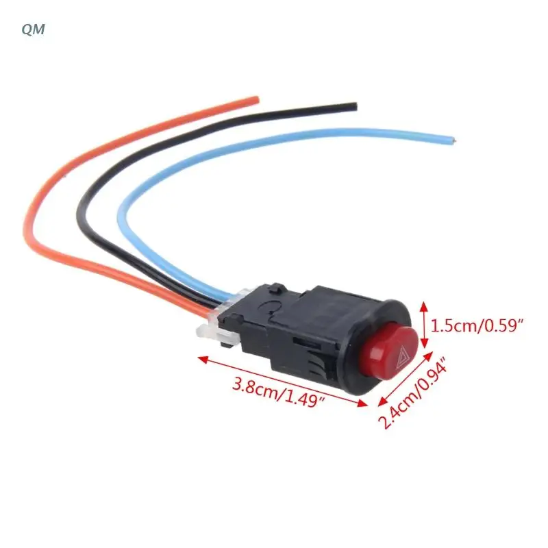 

13MF Motorcycle Hazard Light Switch Double Warning Flasher Emergency Signal w/3 Wires Lock
