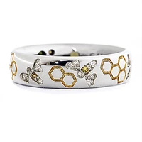 megin hot sale d romantic simple bee hive zircon copper rings for men women couple family friend fashion design gift jewelry