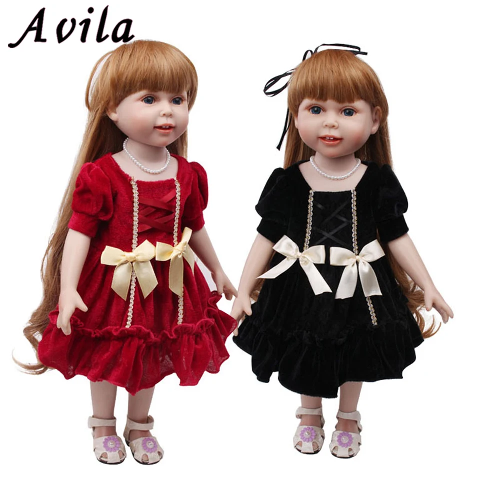 Кукольная одежда для девочек 18 дюймов цветочный костюм кружевная юбка с туфлями