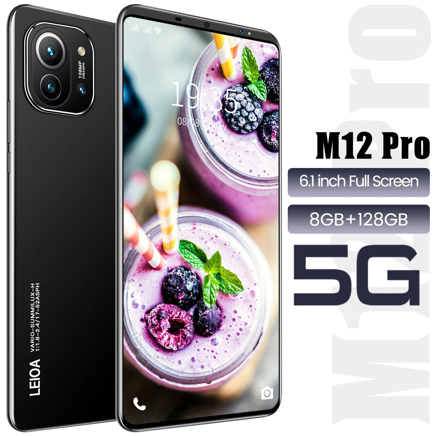 

New Arrival M12Pro 6.1 Inch Andriod Smart Phone Global Version 8+128GB 4800mAh Face Fingerprint ID 10 Core Dual SIM Mobile Phone