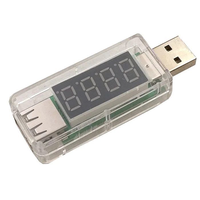1 шт. двойной USB Мобильный вольтметр тестер Мобильная мощность прозрачный