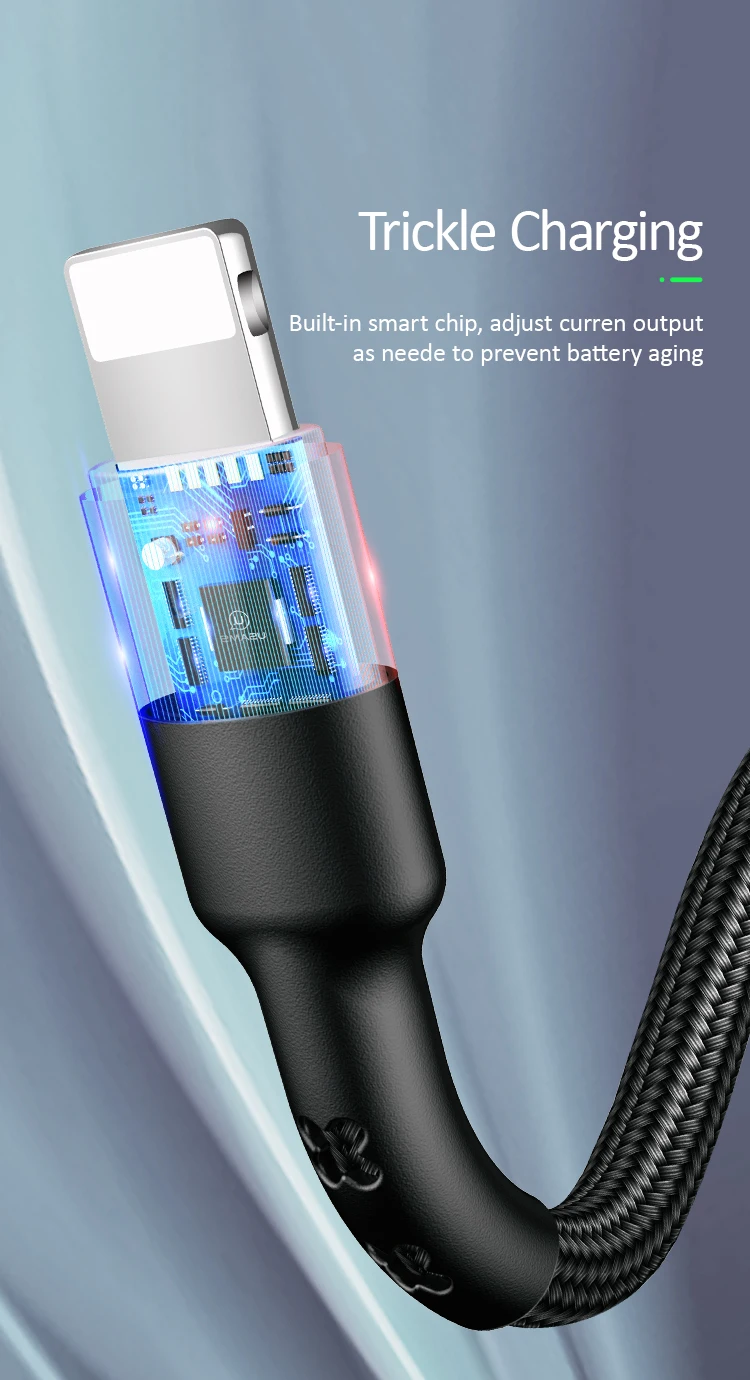 USAMS для USB защитный кабель короткий 0,5 m 1m 2m светодиодная USB зарядка кабель для передачи данных для iPhone xs max xr 8 7 6s plus 5 apple ipad зарядное устройство