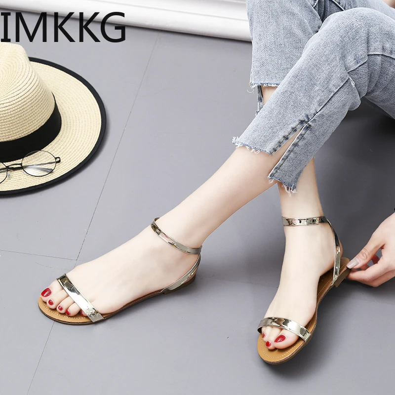 Женские босоножки Лидер продаж Модная летняя повседневная обувь на плоской
