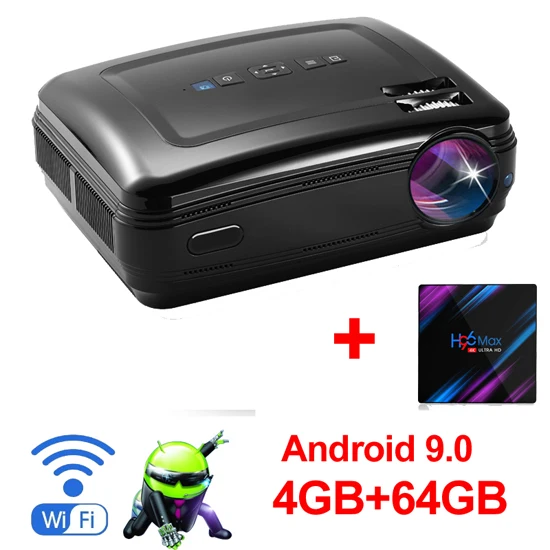 WZATCO CTL60 Android 9,0 wifi 5500 люмен full HD Портативный ТВ светодиодный проектор 1080P 4K видео игры HDMI мультимедийный ЖК-проектор для домашнего кинотеатра - Цвет: CTL60 64GB Android B