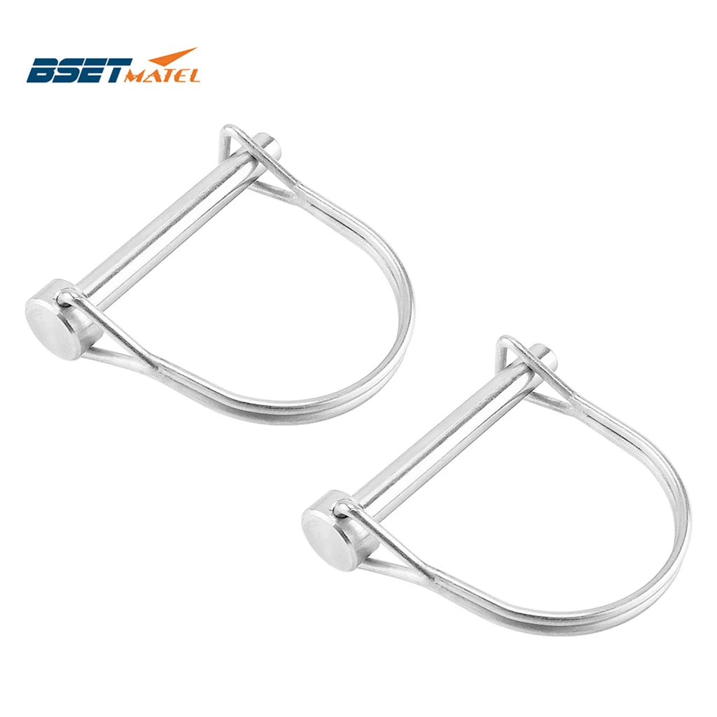 

2PCS SS 316 PTO Pin Round Arch Wire Shaft Locking Lock Pin Safety Coupler Pin Retainer Farm Trailers Wagons Lawn Garden