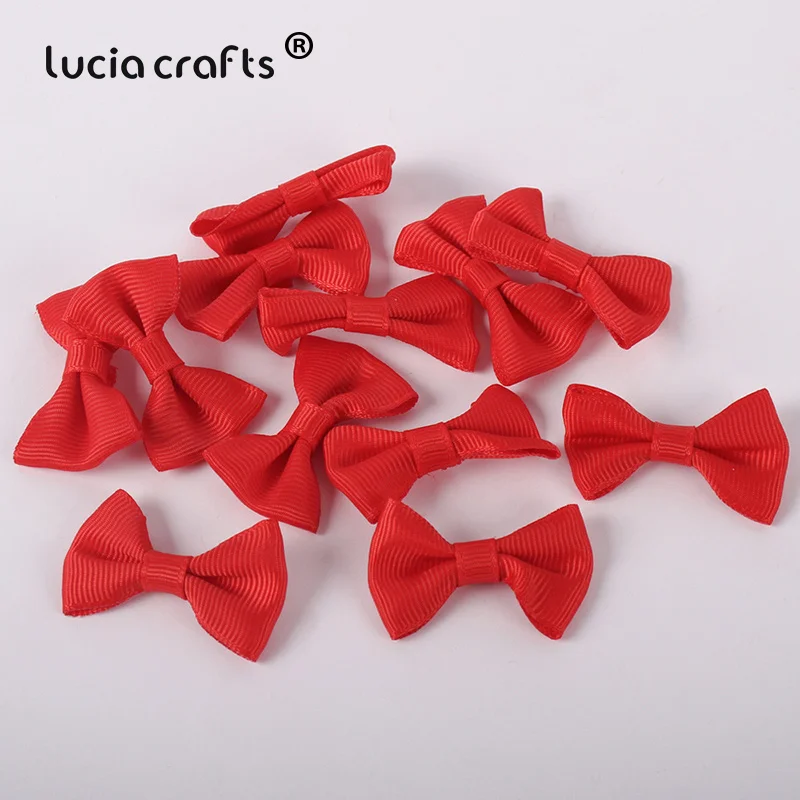 red 12pcs Lucia crafts, 3,5*2 см, разноцветные, Grossgrain, банты для девочек, бутик, мини-бант для волос, головной убор, сделай сам, одежда для рукоделия, 12 шт./24 шт., B0910 - Цвет: red 12pcs