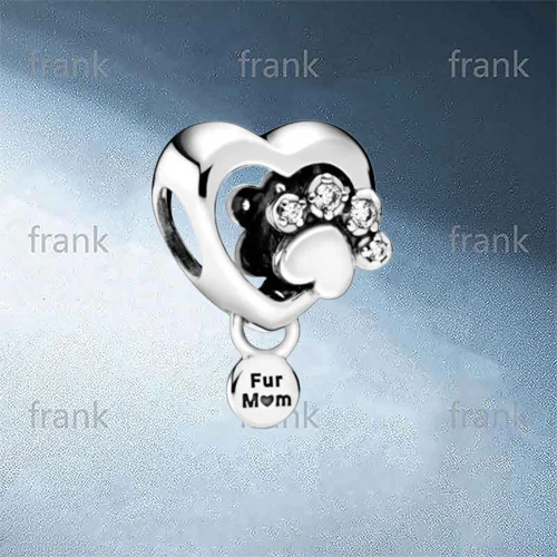 

798873C01 Sparkling Paw Print and Heart Charm