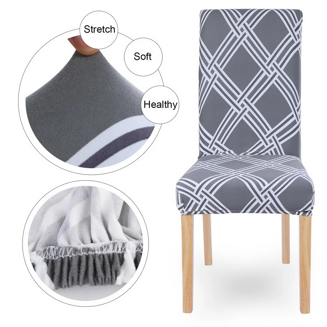 Стрейч Чехлы для обеденного стула жаккардовые съемный эластичные чехлы из