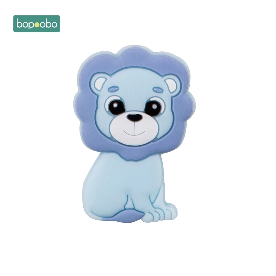 Blue Lion Bopoobo 3 шт. Силиконовые Прорезыватели для еды силиконовые мини бусины в форме льва Bpa Бесплатно Детские Прорезыватели Для DIY Соска-подвеска грызуны бусины - Цвет: Blue Lion