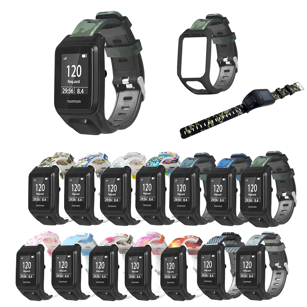 Новый гибкий сменный силиконовый ремешок для часов TomTom Runner 2 / 3 Spark/3 Sport GPS из ТПЭ