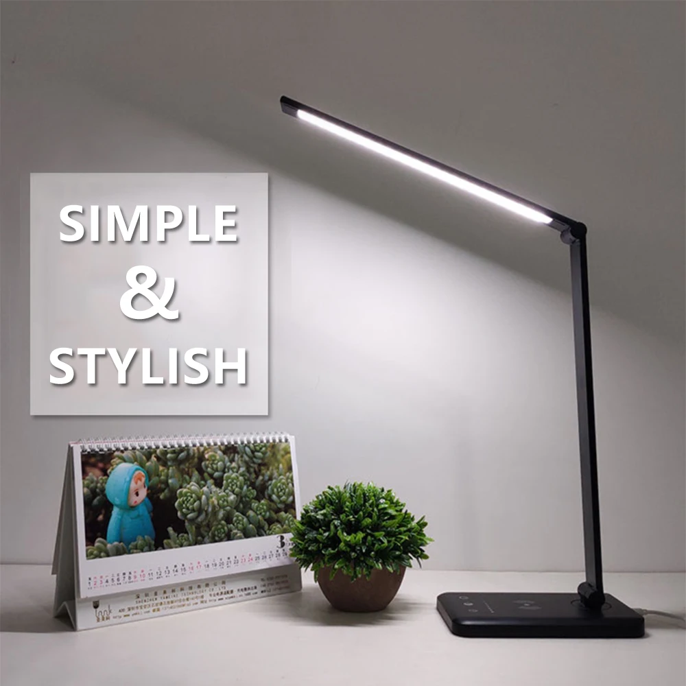 

ABNT 52PCS LED Desk Lamp 5 Color Stepless Dimmable Touch USB Chargeable Reading Eye-Protect With Timer Table Lamp Night Light