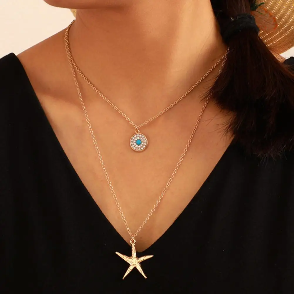 2019 модное ювелирное изделие для женщин двухслойные стразы искусственная бирюза