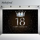 Фон Mehofond для 18-й вечевечерние НКИ в честь Дня рождения, украшение, Серебряная корона, белые точки, черный фон, фотография для фотостудии, фотосессия
