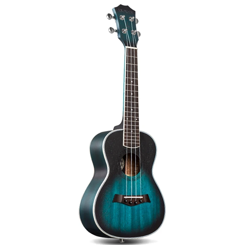 

Andrew Ukulele Concert Ukulele 23 Inch 4 Strings Guitar Hawaiian Mahogany Blue Uke Stringed Instrument Mahogany Soprano Musical