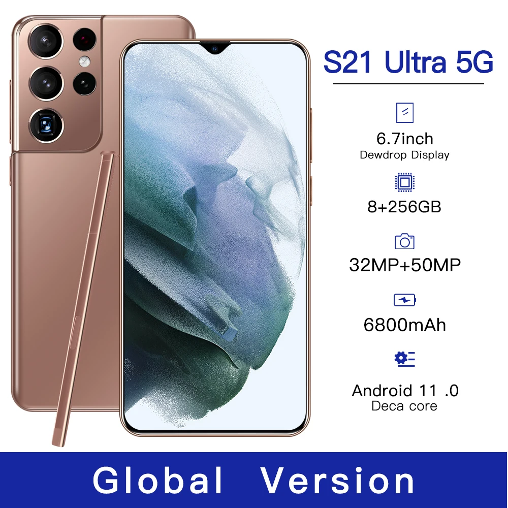 

Galay S21+Ultra Smartphone 6.7 HDinch 8GB 256GB 6800mAh Global Version 5G Android10.0 Mobile phone 32MP+50MP Cellphone 2021 NEW