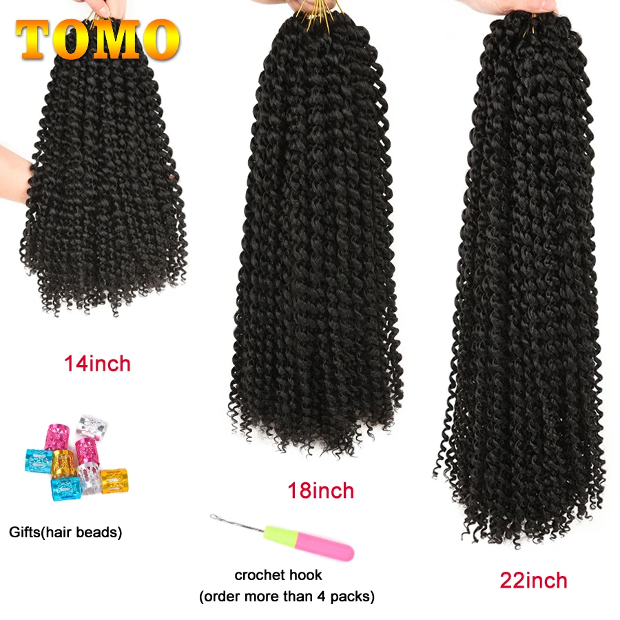 TOMO Passion Twist Hair 14 18 22 Inch Roots Ombre Water Wave Crochet Long Bohemian Synthetic Braiding Extensions |