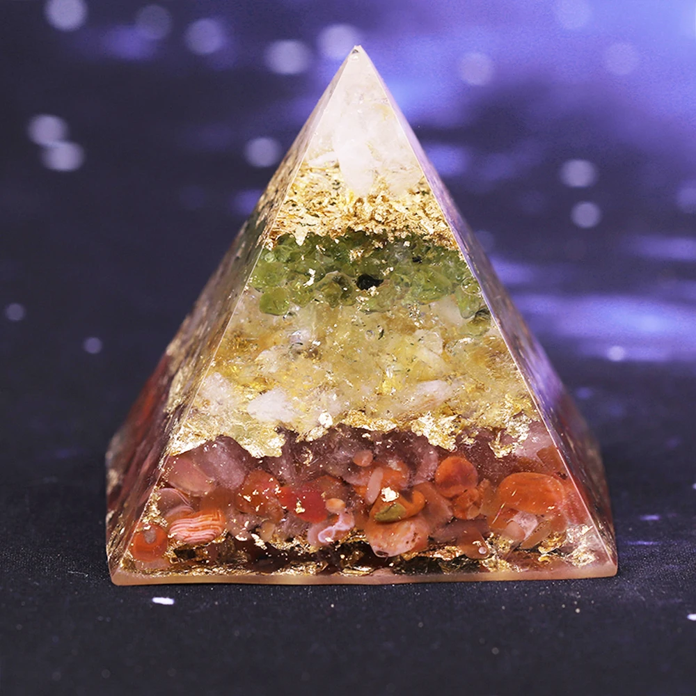 Orgonite пирамиды преобразователь энергии Orgone смолы Природный Гравий Камни баланс